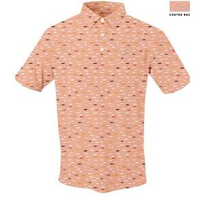 Swing Juice Shirt Mens Large Peach Geometric Polo Golf Short Sleeve Performance